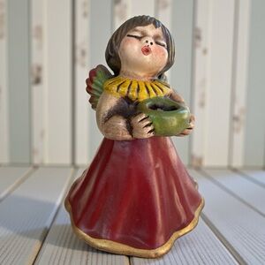 Original Bozner Engel Thun ceramic angel, music box / candle holder, vintage